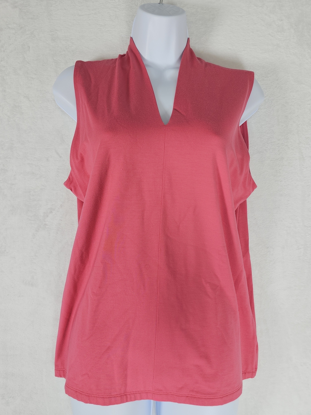 Talbots Pink Sleeveless Split Neck Popover Top Knit Tank Blouse Women’s Large P